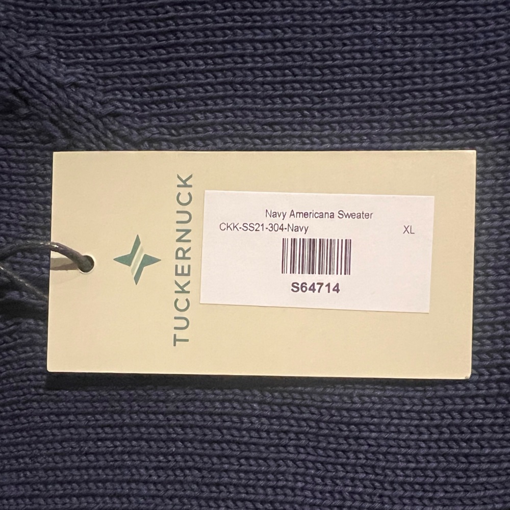 NWT Tuckernuck Navy Americana Sweater - Size XL - Picture 13 of 15